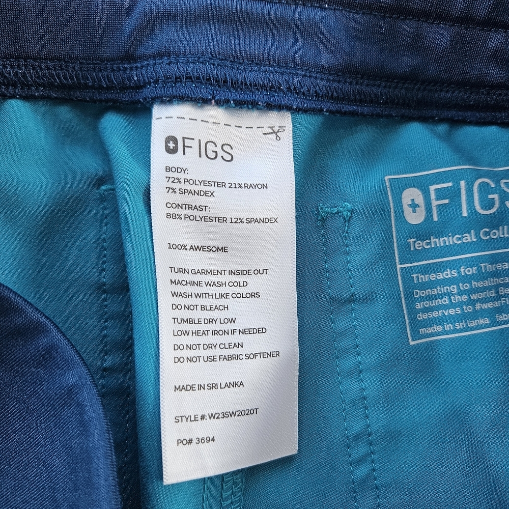 Tall Figs Pants Women's XS Tall, Teal, Good Used Condition GUC - Picture 7 of 10
